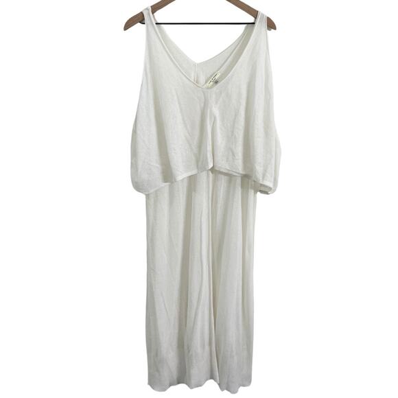 Rag & Bone Noreen Ivory White Sugar Woven Knit Layered Tank Dress Size Large - Picture 2 of 8